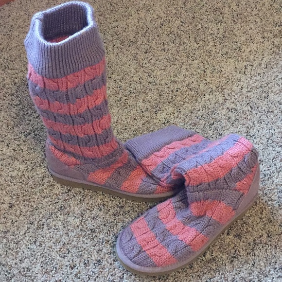 UGG Shoes - UGG Boots. Pink and purple striped. Size 9.